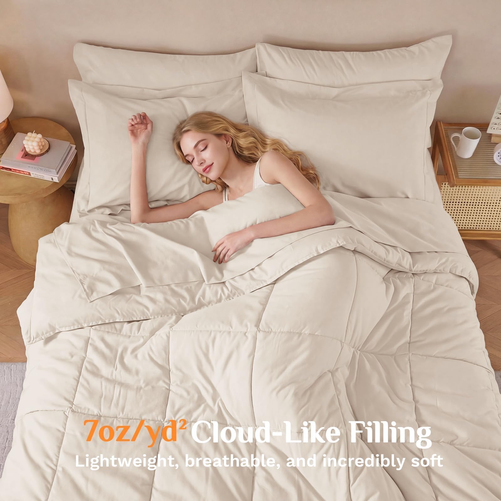 JOLLYVOGUE Queen Comforter Set 88x88 size for balanced warmth