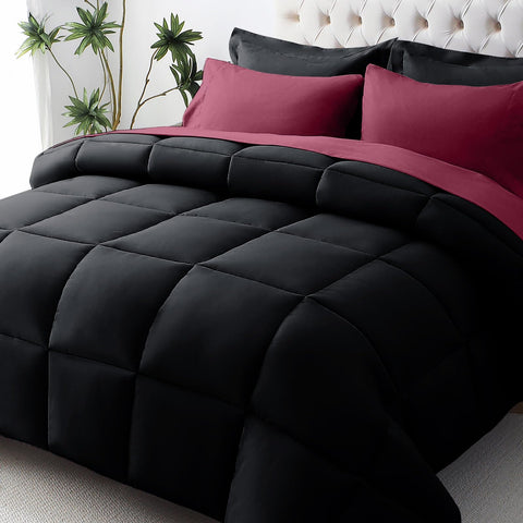 JOLLYVOGUE Queen Comforter Set on bed in a cozy bedroom scene.