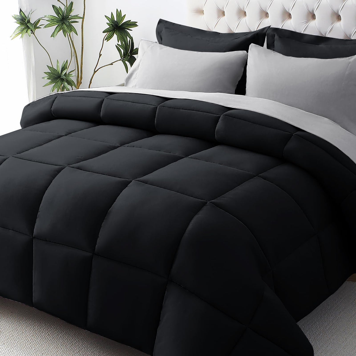 JOLLYVOGUE Queen Comforter Set packaging displays a ready-to-use bedding kit.
