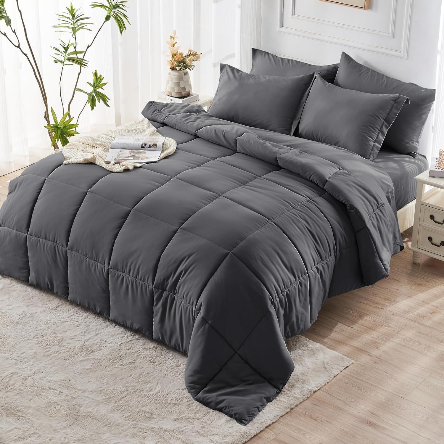 JOLLYVOGUE Twin Comforter Set vacuum-pack packaging preserves loft and cleanliness