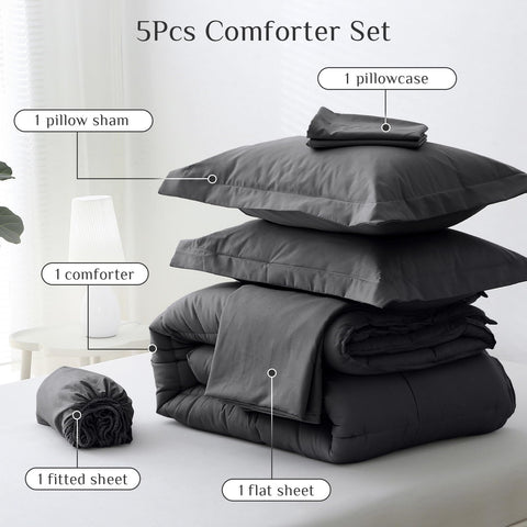 JOLLYVOGUE Twin Comforter Set flat sheet folded neatly for clean presentation