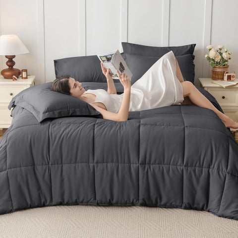 JOLLYVOGUE Twin Comforter Set 14-inch fitted sheet ensures secure fit