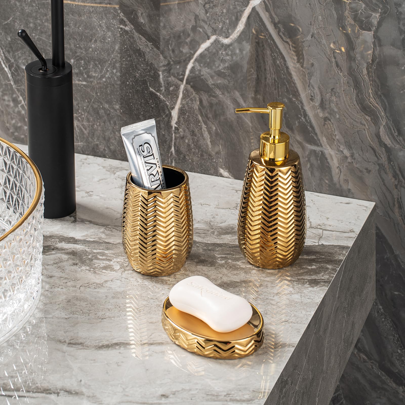 JOLOSK gold soap dish elevating countertop organization and style