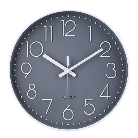 jomparis 16-inch gray wall clock with large display for easy viewing in living rooms