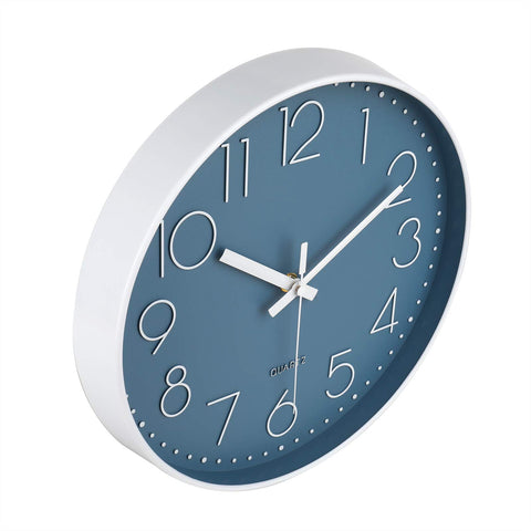 jomparis blue clock in living room setting enhances calm ambiance