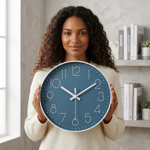 jomparis wall clock silent quartz movement highlights quiet, distraction-free spaces