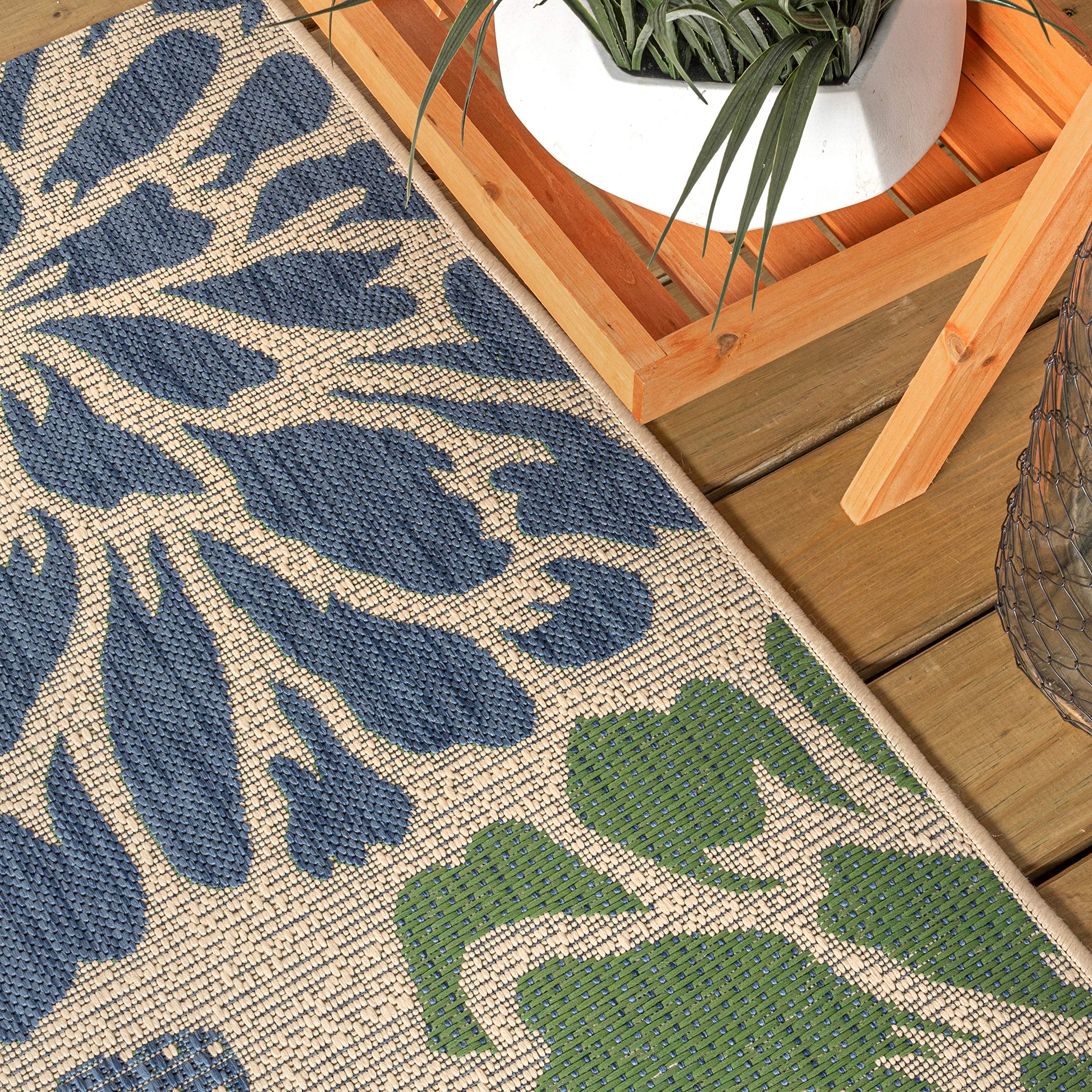 Jonathan Y 100% polypropylene flat-weave offers lasting color.