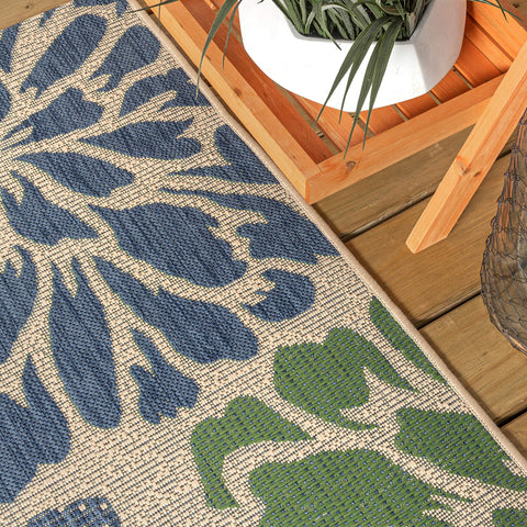 Jonathan Y 100% polypropylene flat-weave offers lasting color.