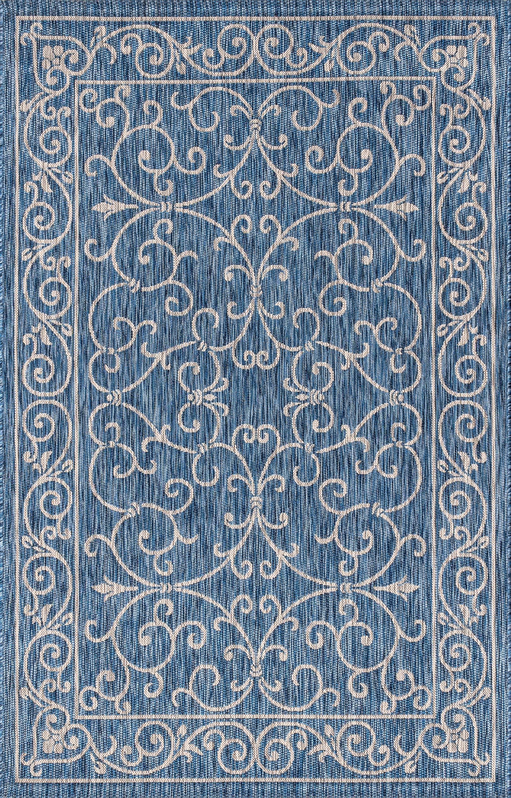 Jonathan Y high-traffic entryway rug in navy-gray
