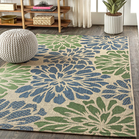 Jonathan Y indoor-outdoor rug flat-weave texture on beige background.