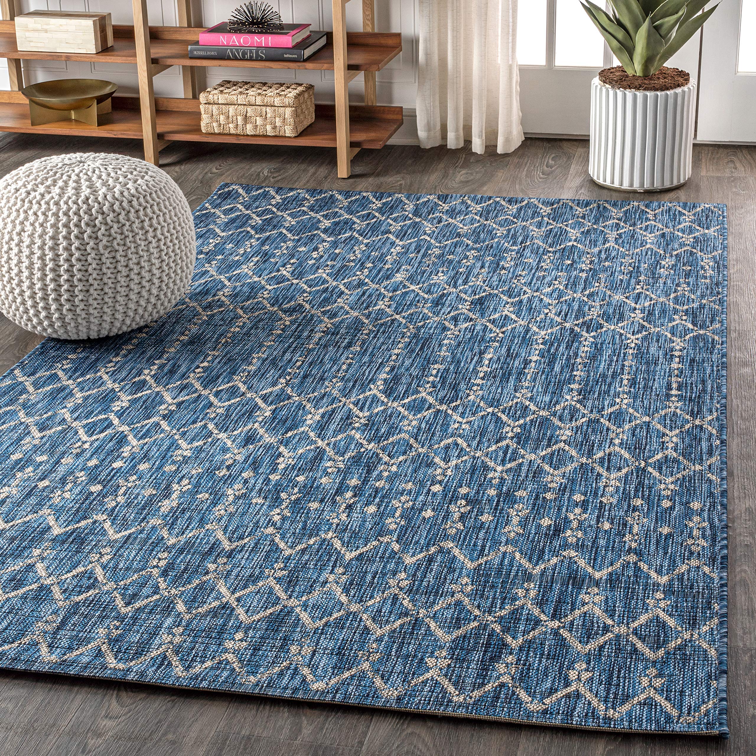 Jonathan Y Ourika flat-weave texture adds handwoven vibe to high-traffic areas.