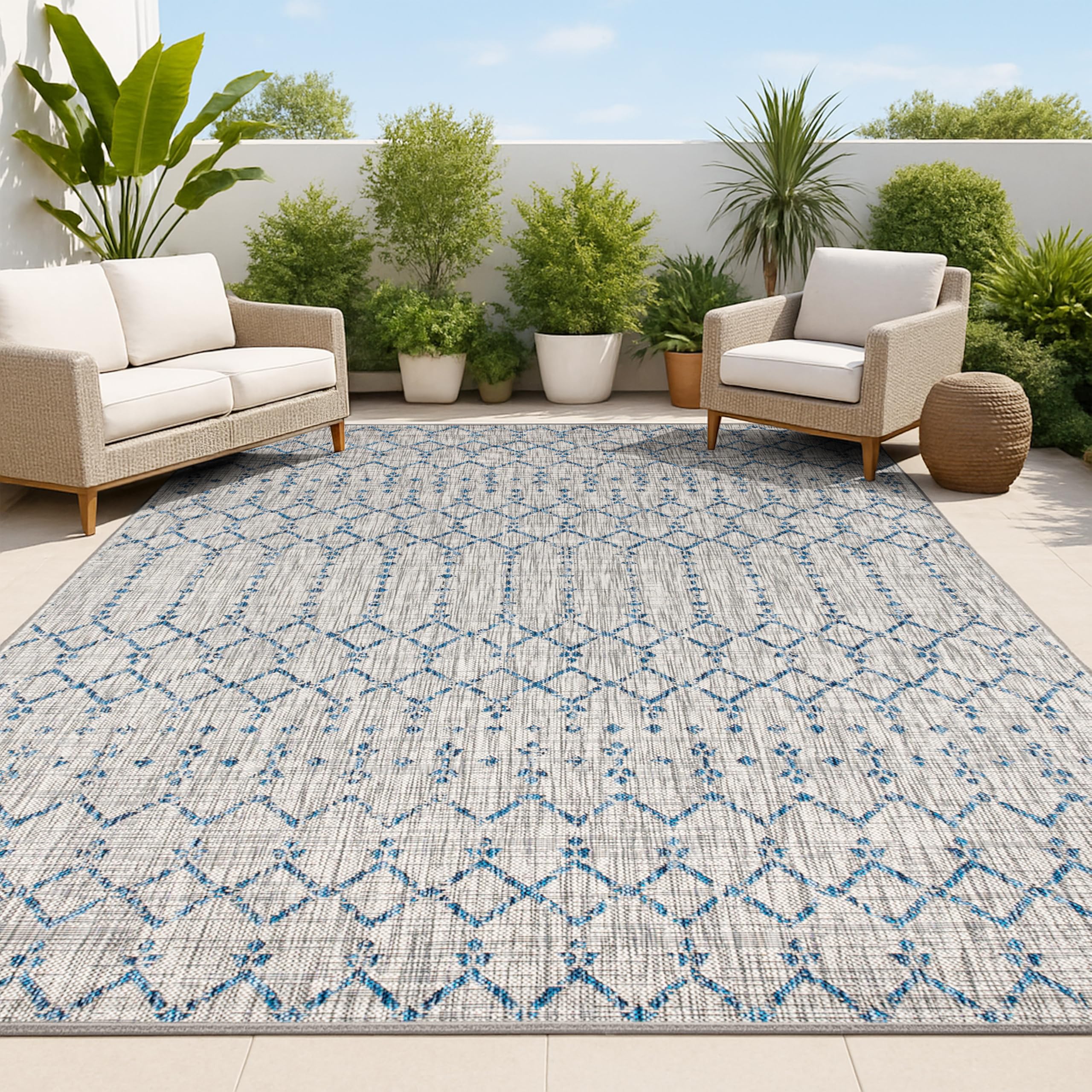 Jonathan Y Ourika geometric outdoor rug 8x10 adds durable outdoor style