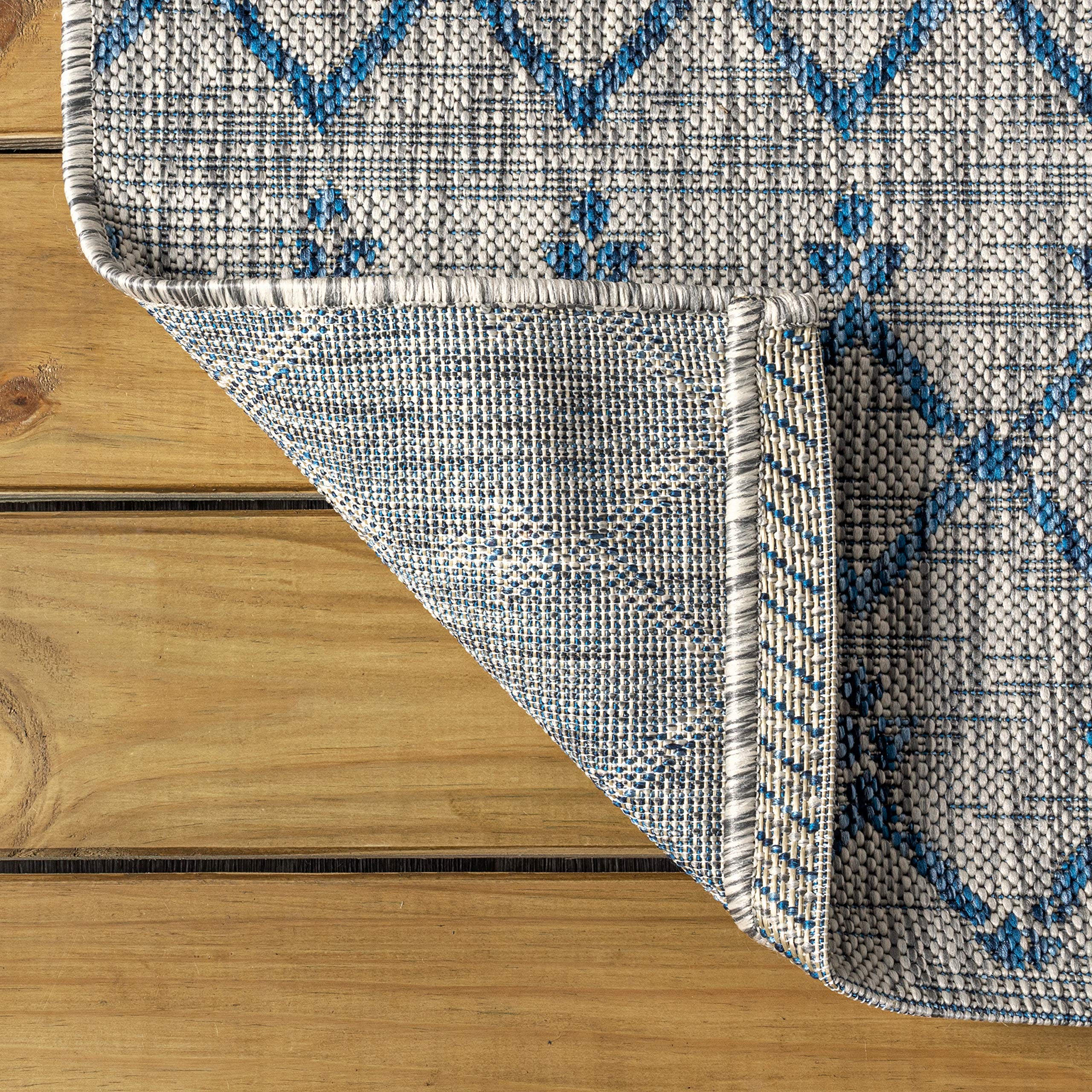 Jonathan Y Ourika rug on patio scene complements high-traffic spaces