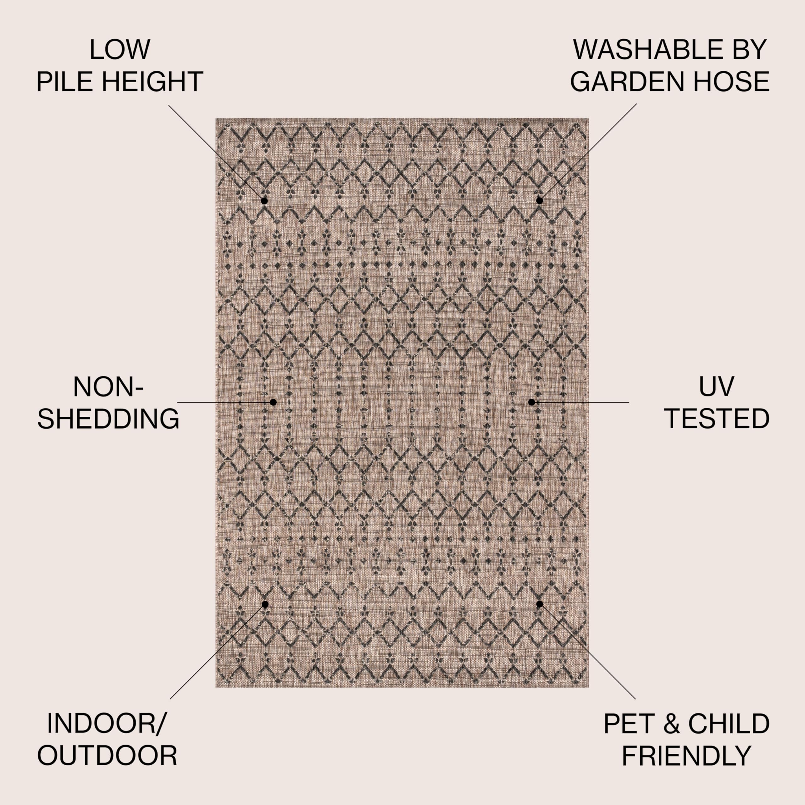 Jonathan Y Ourika textured weave rug for backyard ambiance and easy maintenance