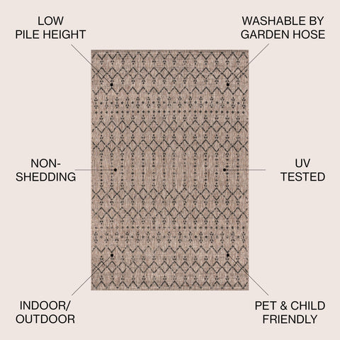 Jonathan Y Ourika textured weave rug for backyard ambiance and easy maintenance