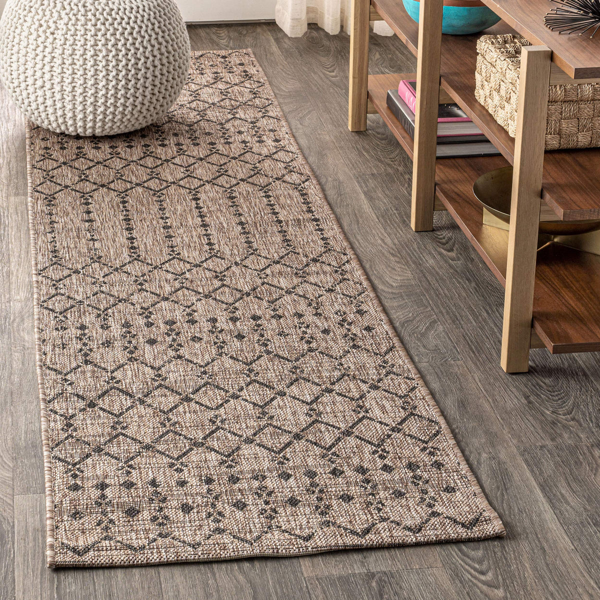Jonathan Y Ourika textured weave rug for outdoor porch, durable and easy to clean.