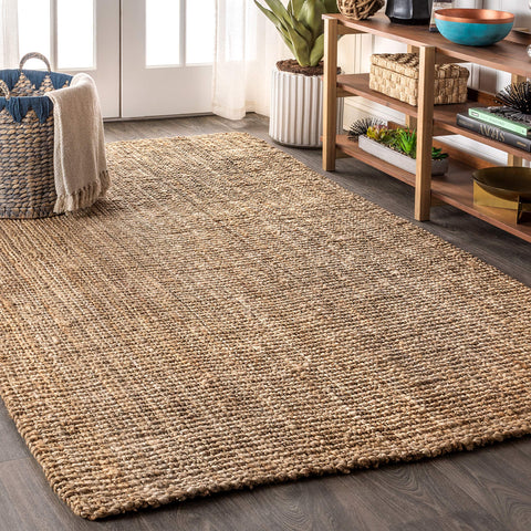 Jonathan Y Pata hand woven jute rug close-up texture for durable living room styling
