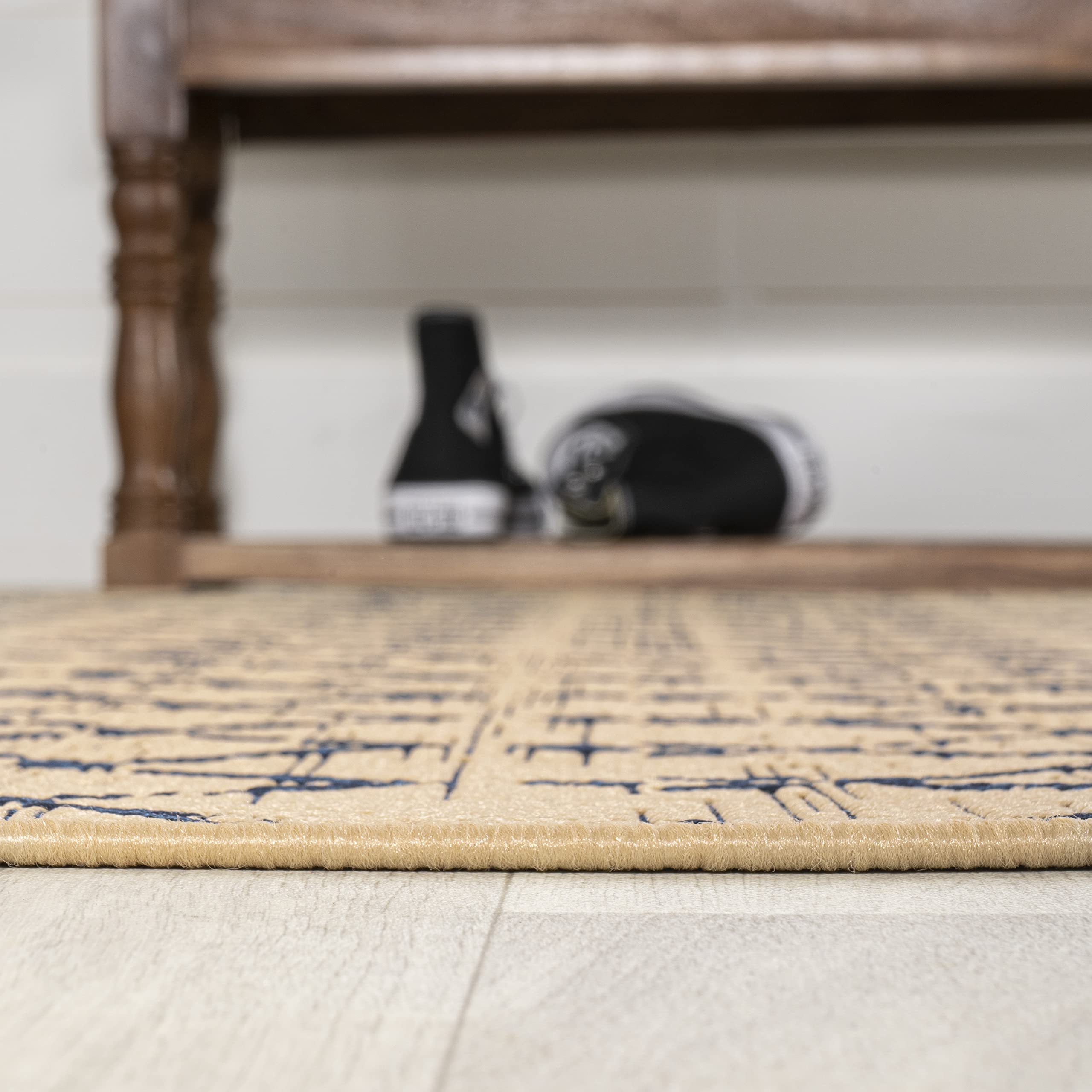 Jonathan Y Ourika pet-friendly rug with low-pile design.