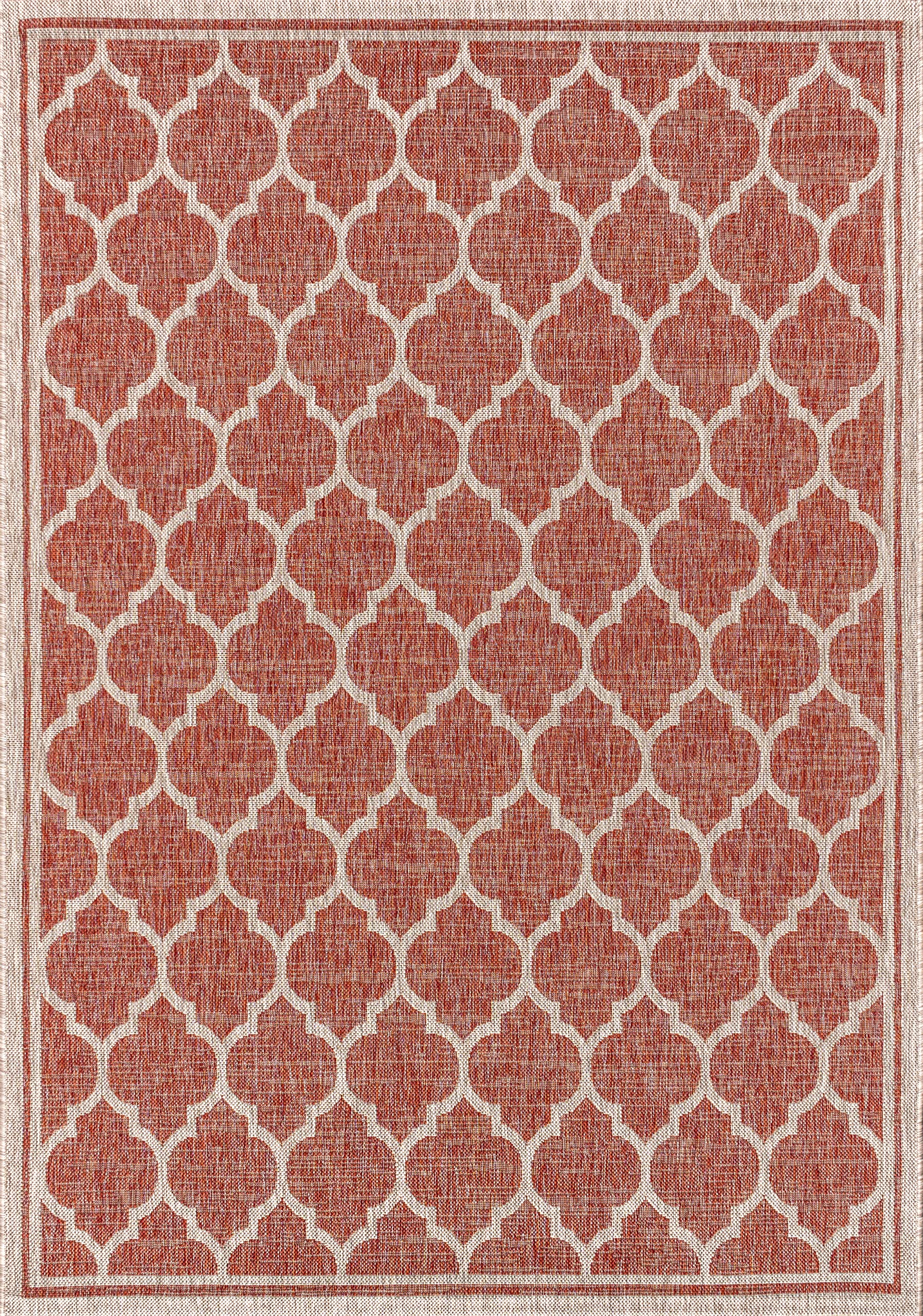JONATHAN Y rust-red beige woven texture rug aesthetic