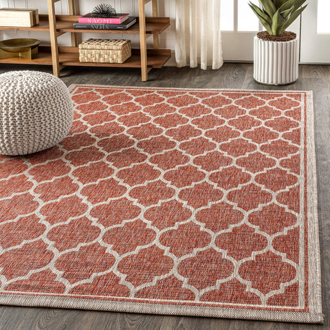 JONATHAN Y rusty-red beige texture rug detail for home decor