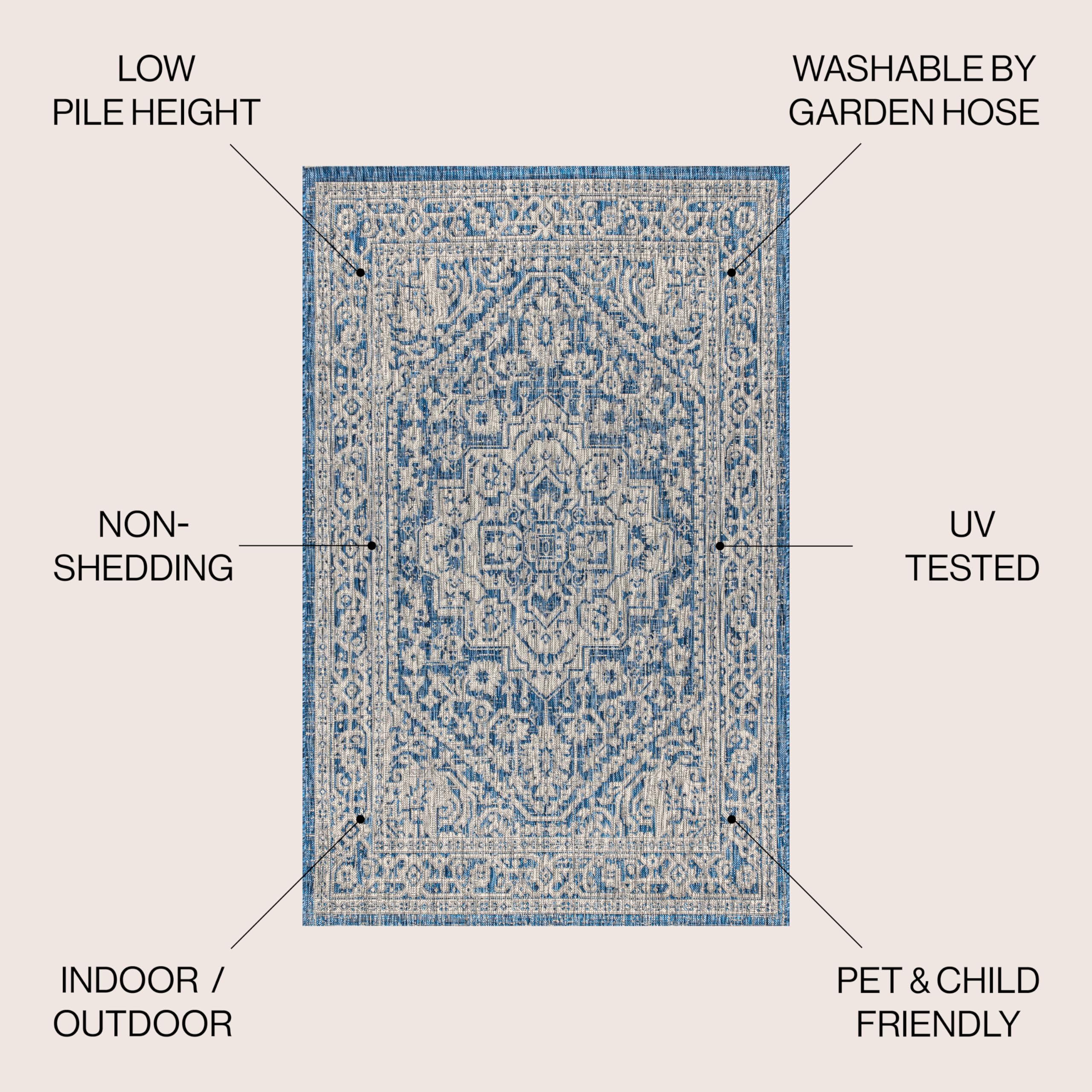 Jonathan Y Sinjuri textured patio rug elevates backyard decor with durable flatweave