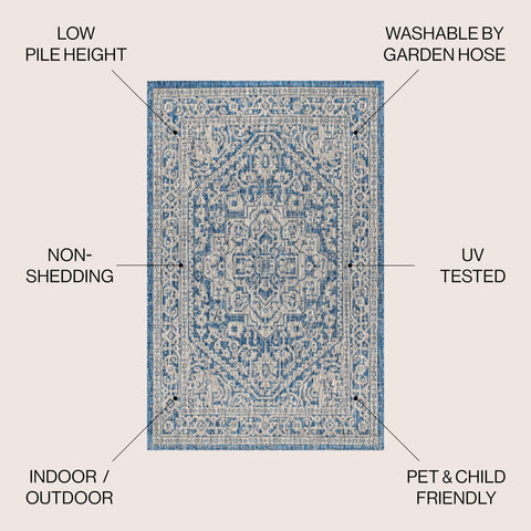 Jonathan Y Sinjuri textured patio rug elevates backyard decor with durable flatweave