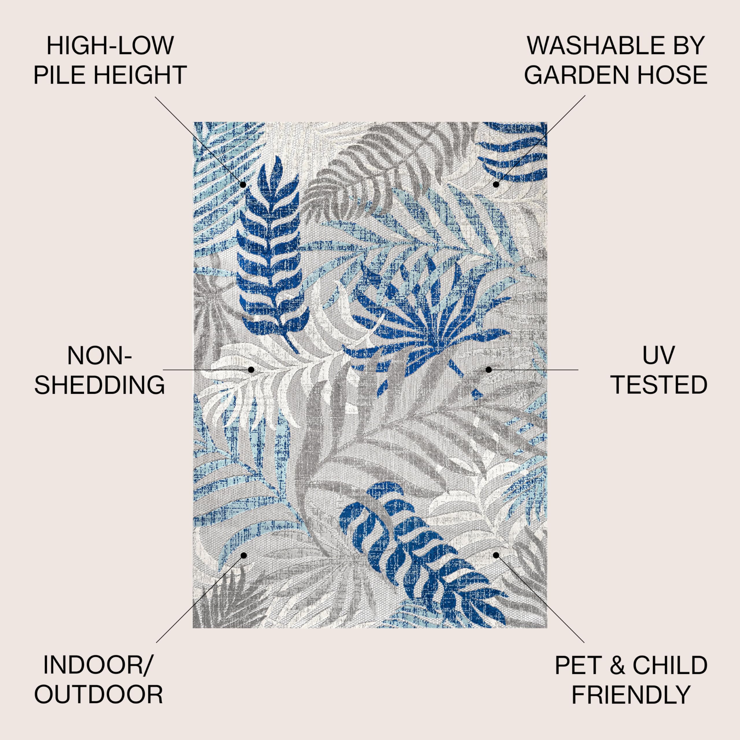 Jonathan Y Tropics palm fronds closeup texture adds coastal charm and easy-clean performance