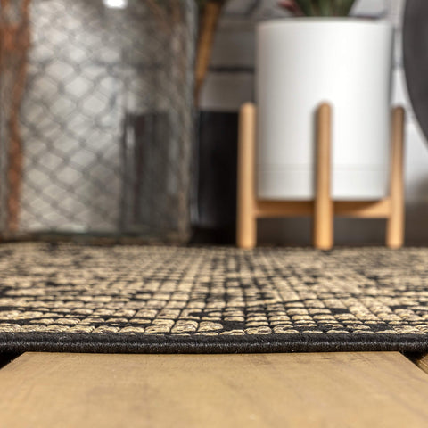 Jonathan Y boho-chic rug enhancing yard ambience