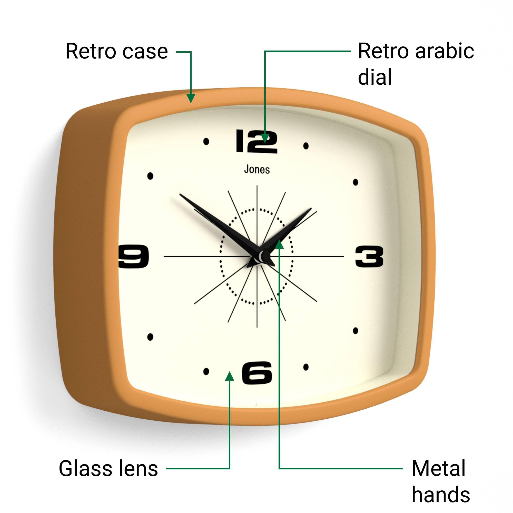Jones Clocks Movie wall clock compact design suitable for small spaces