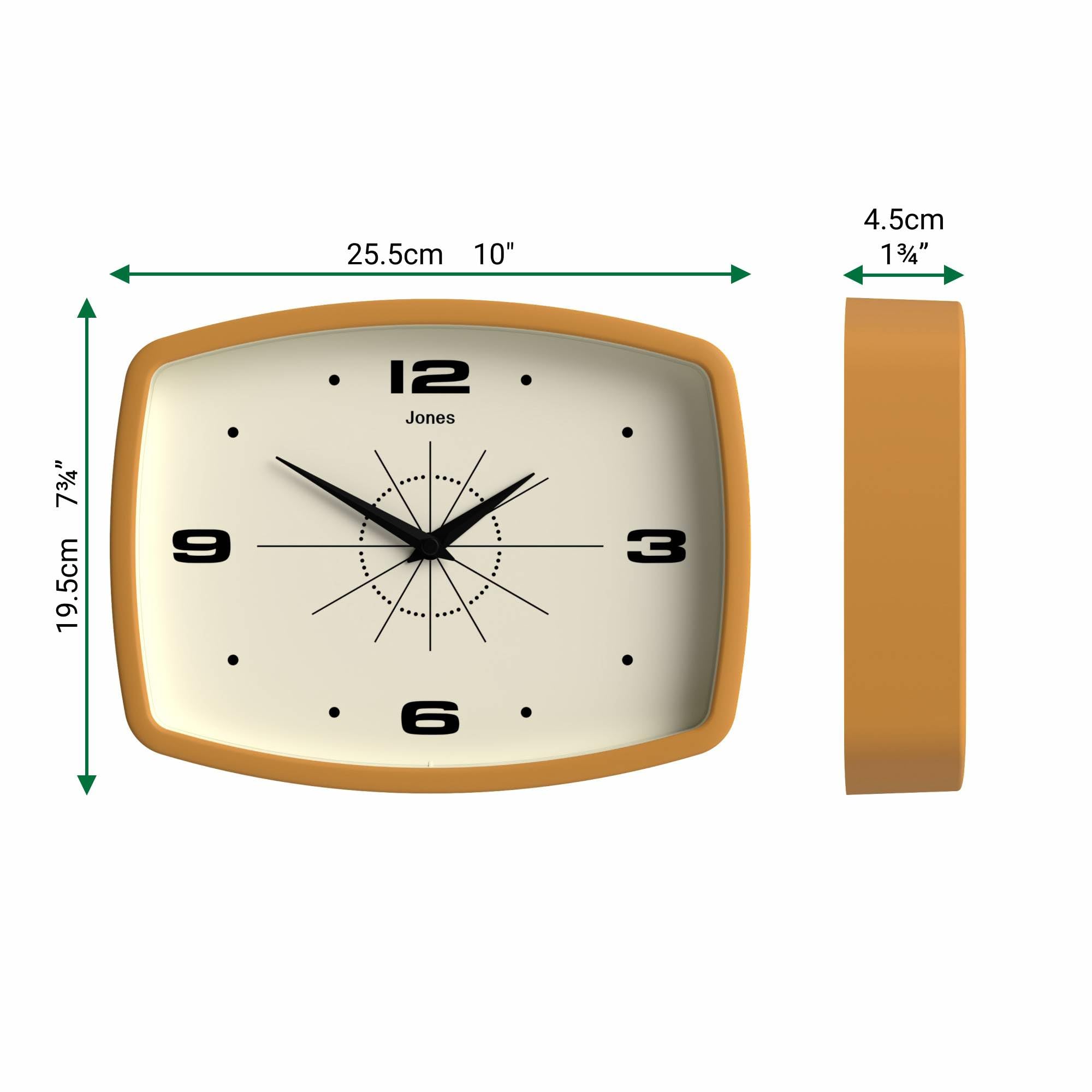 Jones Clocks Movie wall clock glass lens for clear readability
