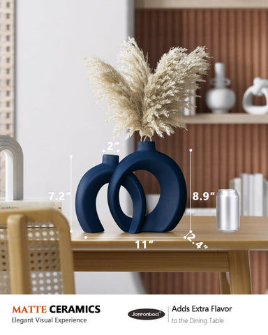 Jonronboci navy ceramic vases ideal for dried flowers