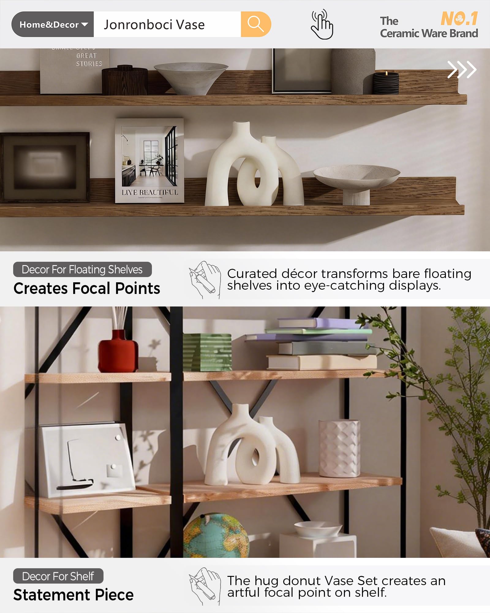 Crumb-free packaging for Jonronboci Hug Donut Vase Set