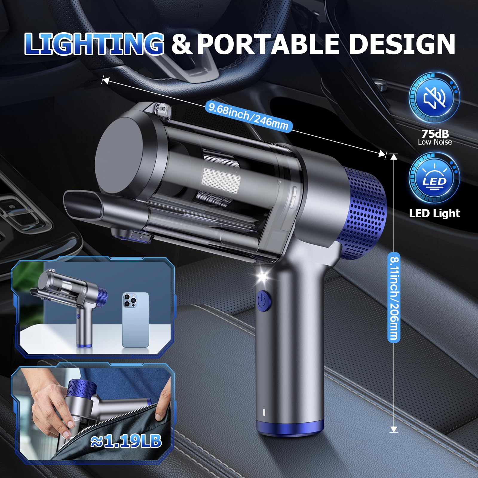JONYJ fast charging battery supports car, wall, and USB-C charging