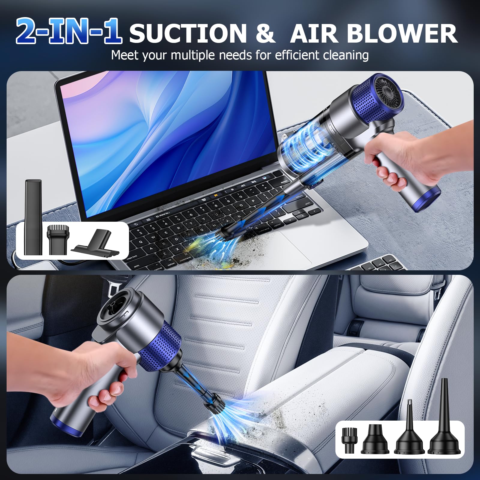JONYJ vacuum with multi-nozzles enables versatile cleaning across floors, sofas, and keyboards