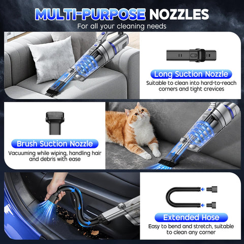 JONYJ brush nozzle cleans cushions, keyboards, and vents.