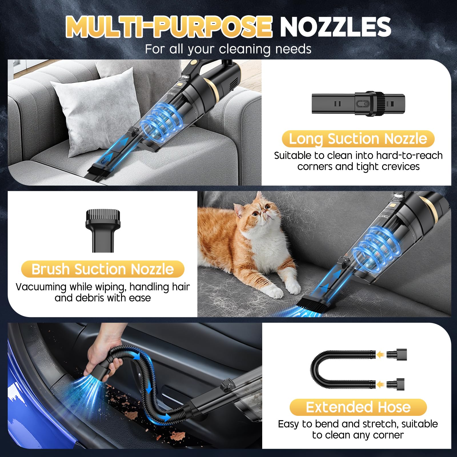 JONYJ vacuum brush nozzle for fabrics, cushions, and keyboards.