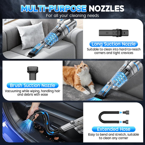 JONYJ handheld vacuum car-use scene shows reach into tight vehicle spaces.