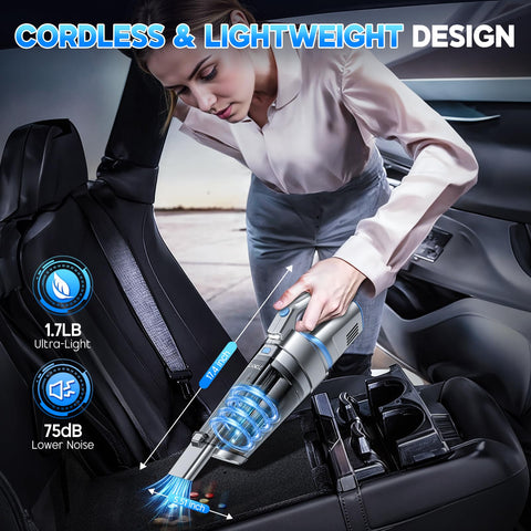 JONYJ handheld vacuum dust cup emptying illustrates quick, one-click disposal.