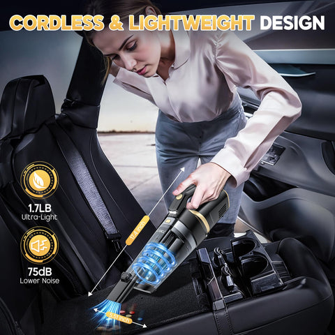 JONYJ LED-lighted vacuum illuminates dark corners for thorough cleaning.