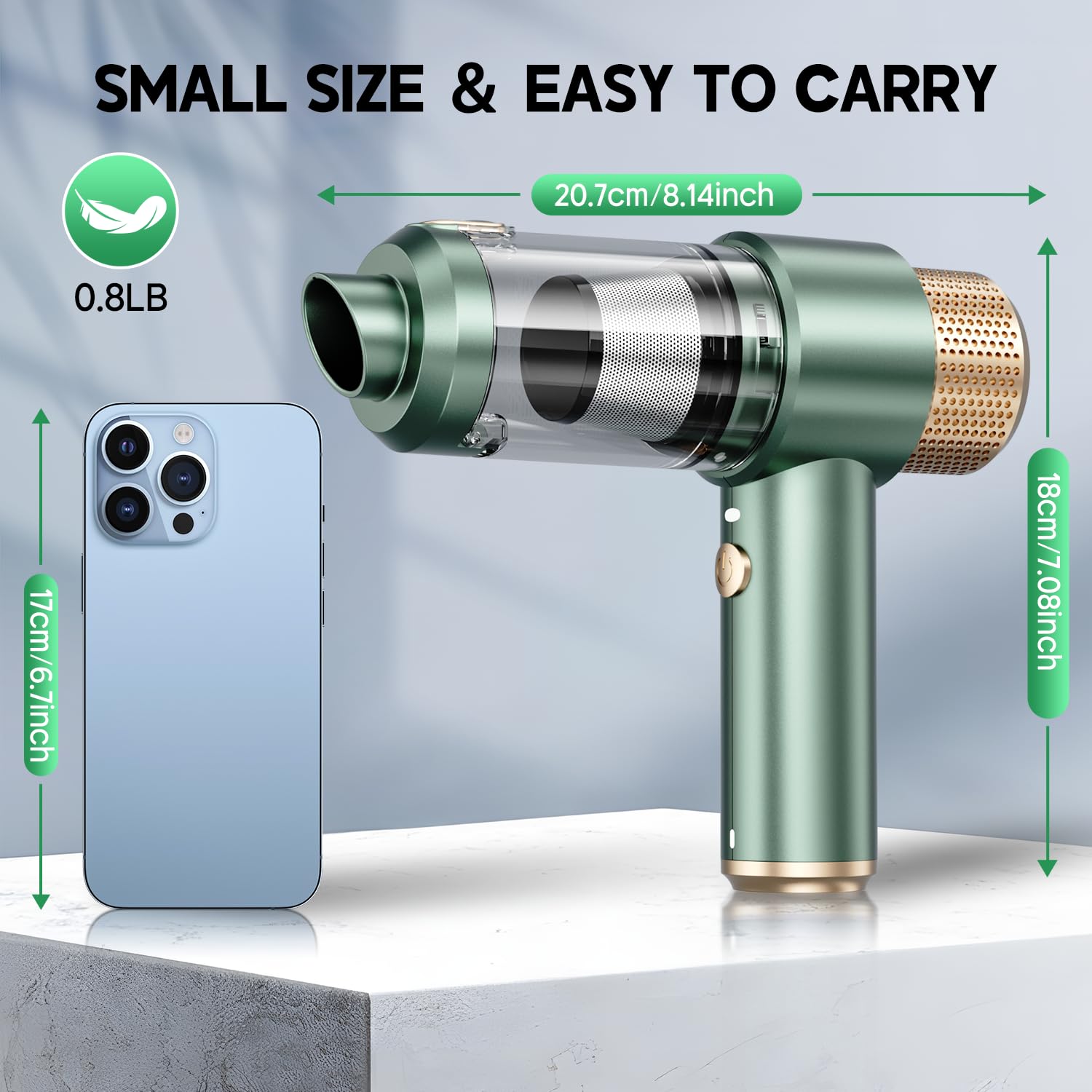 JONYJ portable cordless vacuum suitable for home and car use