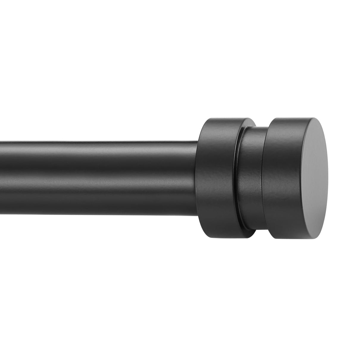 Joodxoe curtain rod in matte black, adjustable 12-20 inch for versatile window drapery.