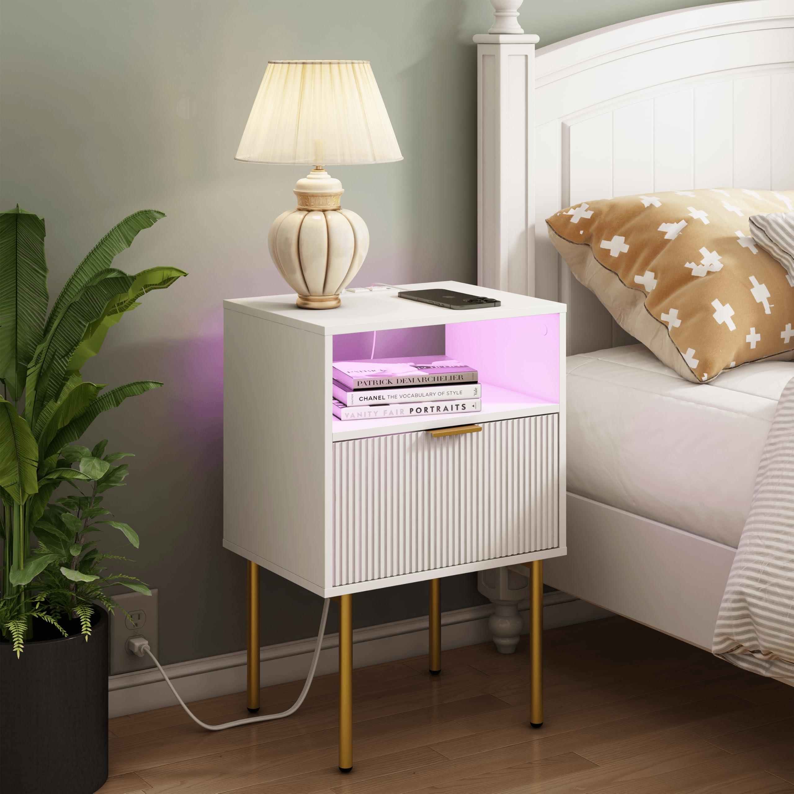 JOONEE nightstand charging ports for convenient device charging at night