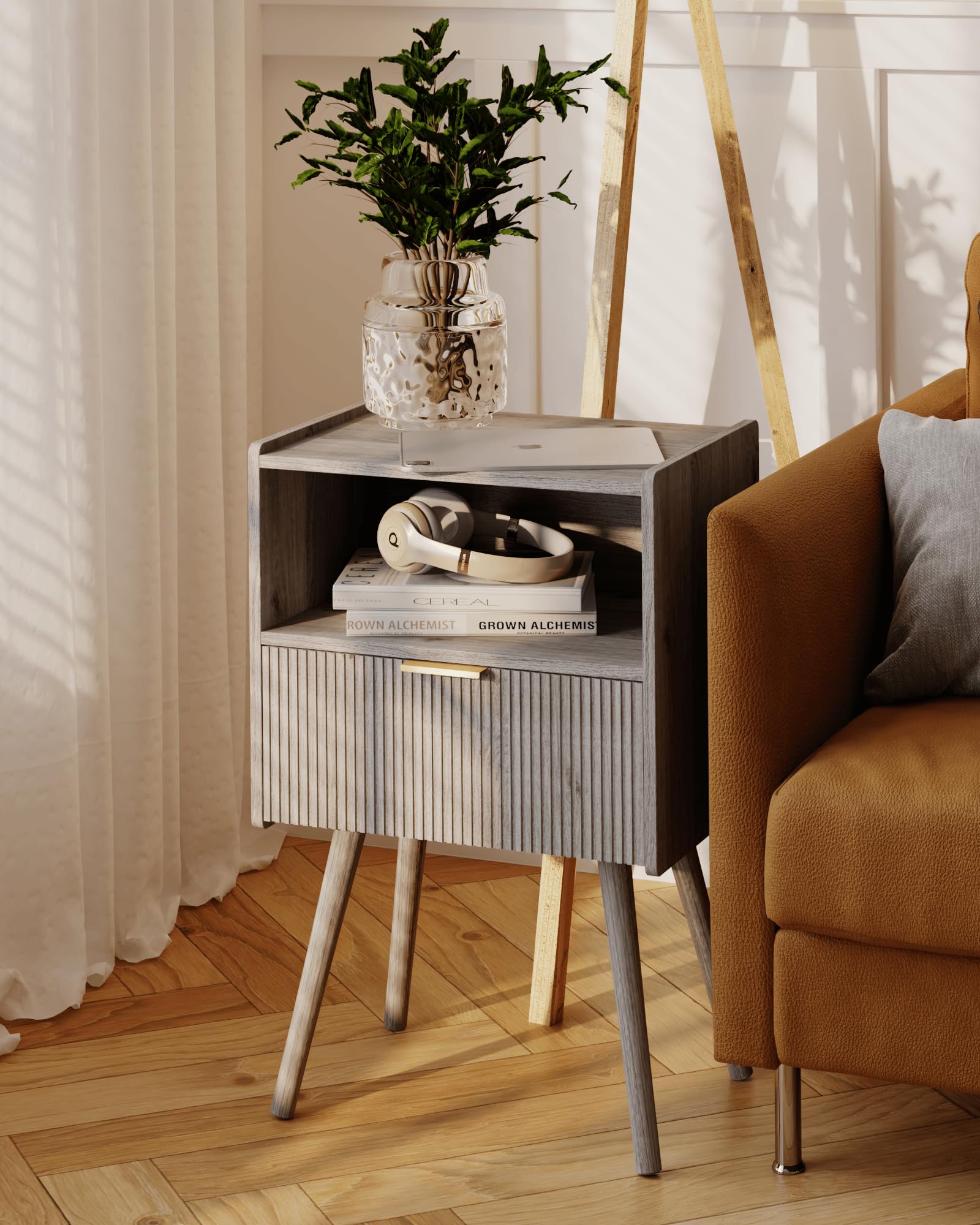 JOONEE Nightstand assembly view shows quick, easy setup.