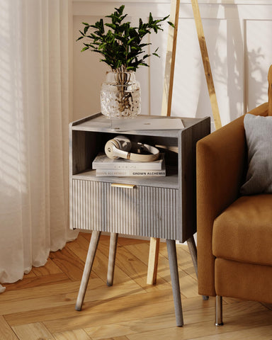 JOONEE Nightstand assembly view shows quick, easy setup.