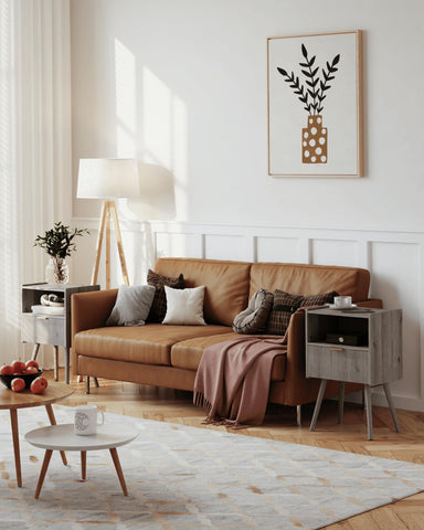 JOONEE Nightstand open shelf displays decor and keeps essentials within reach.