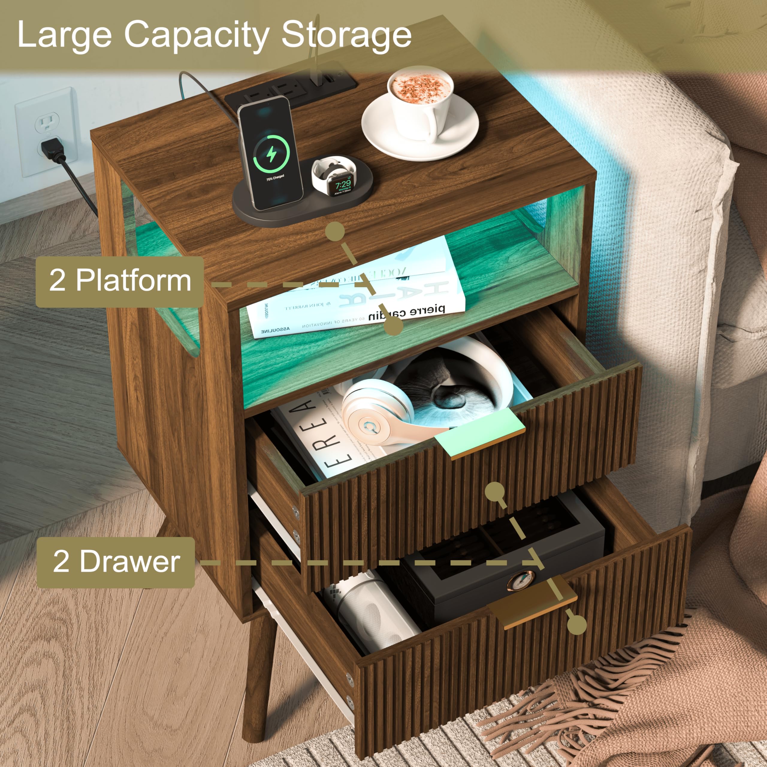 Durable MDF board and pine legs offer steady support.