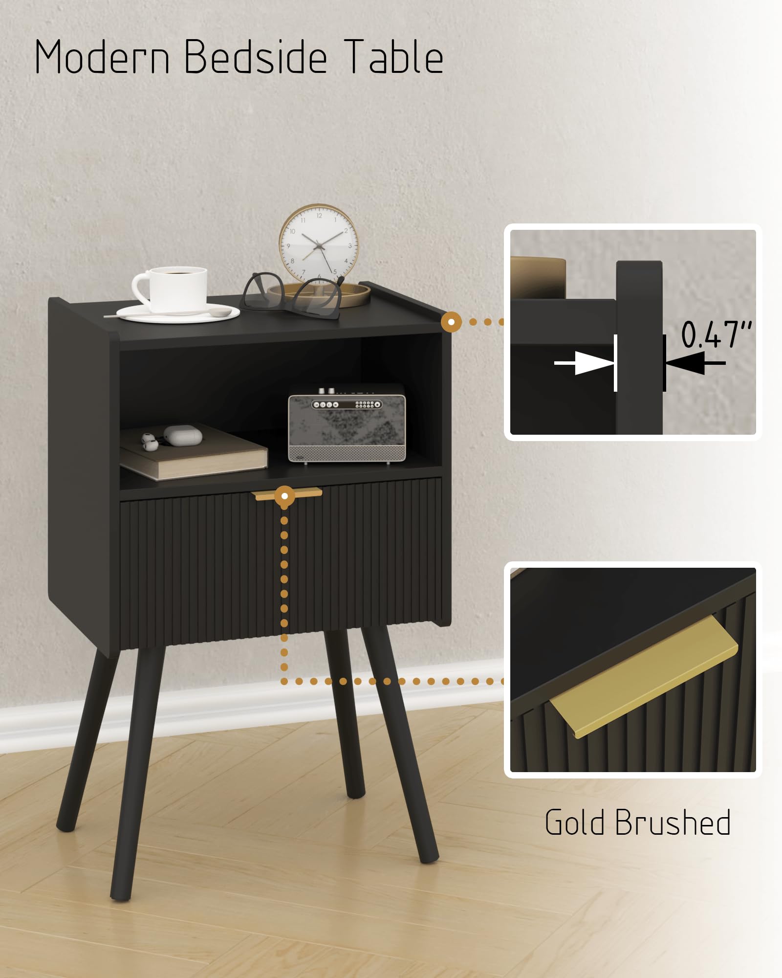 JOONEE nightstand top surface for a plant or photo frame