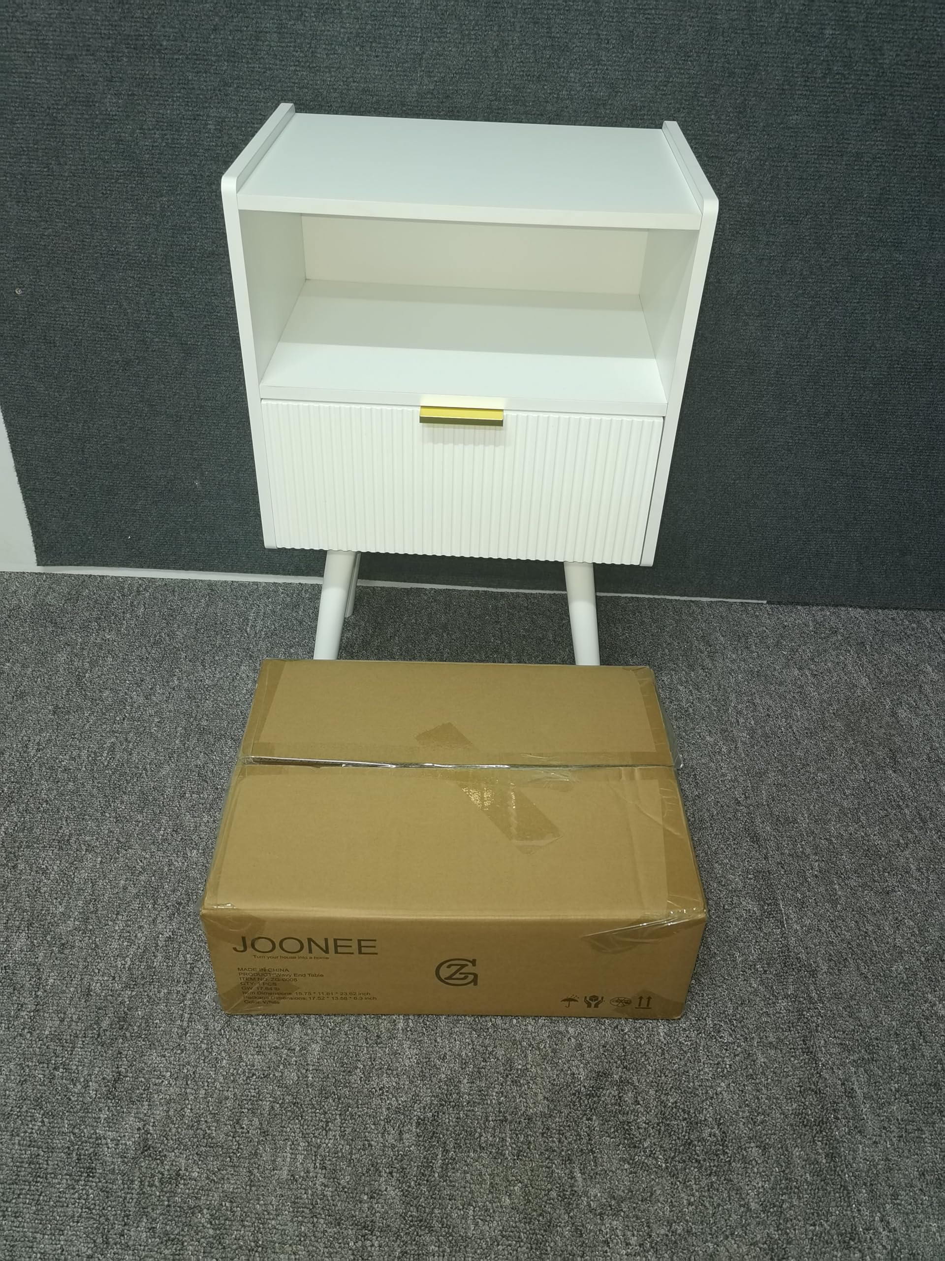 JOONEE White Nightstand remote and medicine storage helps declutter spaces