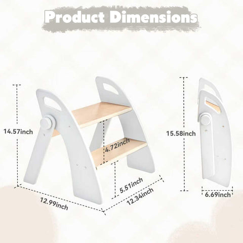 Joothlin wooden 2-step stool used by kids at the sink
