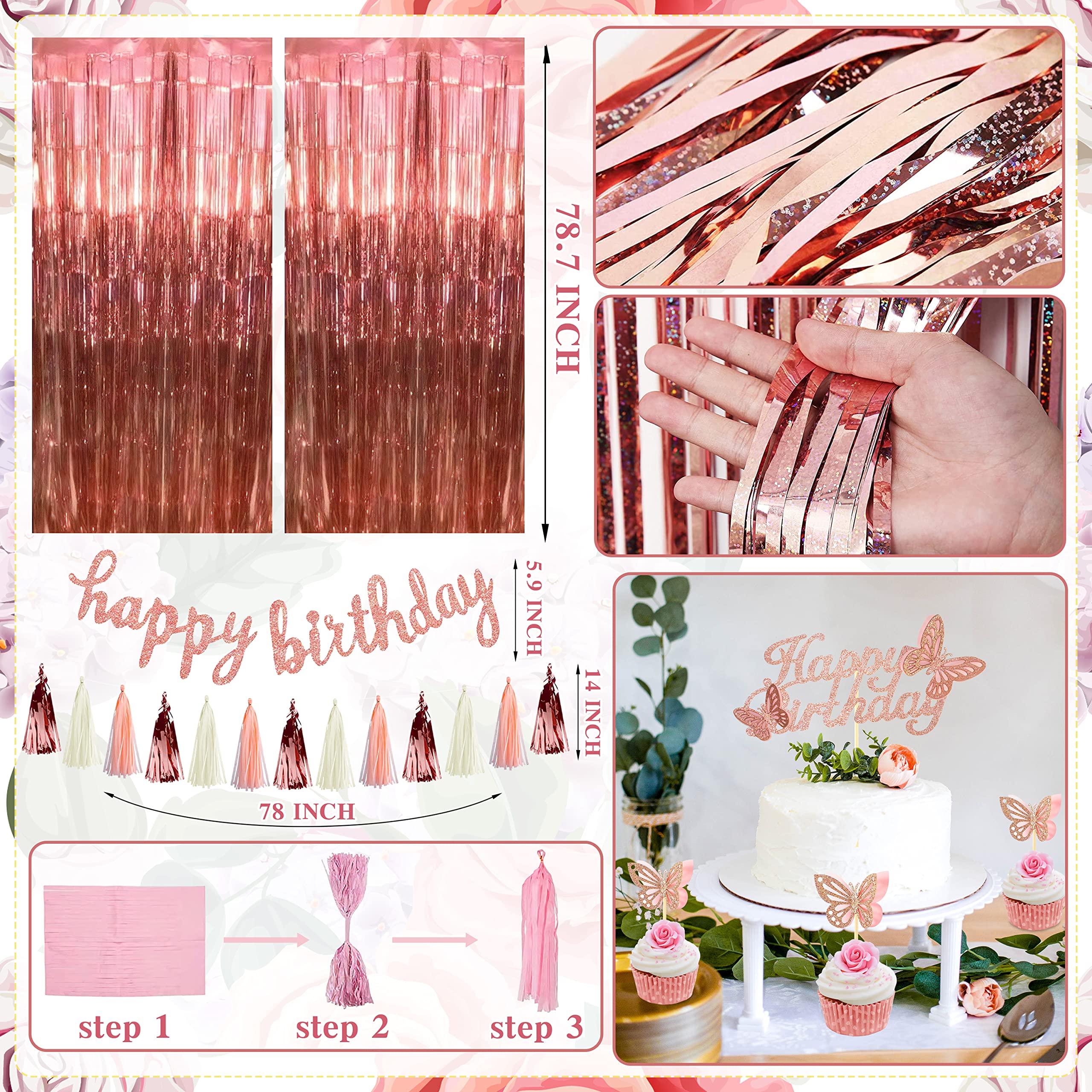 JOPHMO rose gold tablecloth tying the table decor